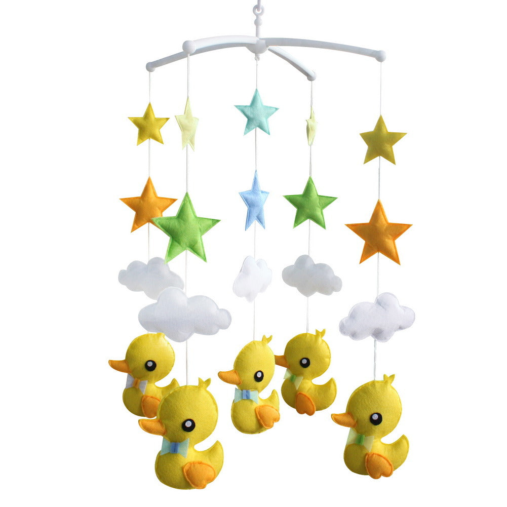 Yellow Ducks Handmade Baby Crib Mobile Boys Girls Musical Mobile Infant Nursery Hanging Toy