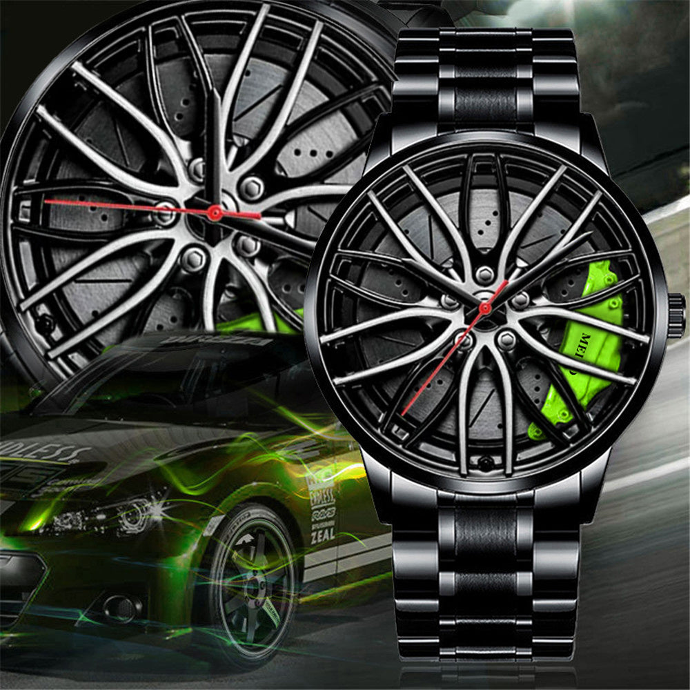 Mens Luxury Watches Sports Car Watches 3D Sport Rim Hub Wheel Wristwatch Car Quartz Men's Watches Creative Relogio Masculino