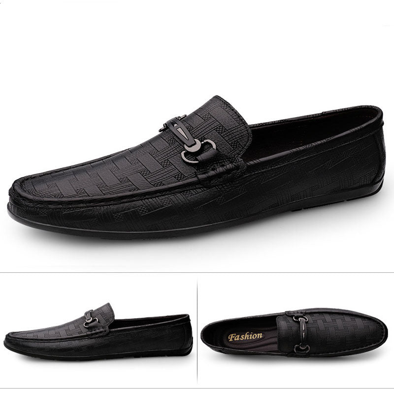 New Men Classic Genuine Leather Loafers Male Slip-On Driving Shoes Casual Pattern Office Shoes Fashion Business Casual Footwear