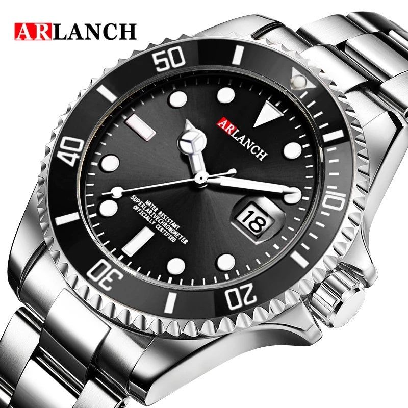 Luxury Mens Watches Stainless Steel Business Waterproof Date Quartz Watch Men Fashion Luminous Sport Clock Relogio Masculino