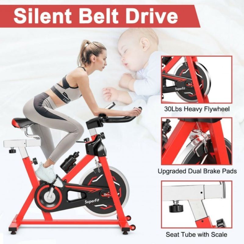 Indoor Gym Home Stationary Belt Driven Exercise Cycling Bike