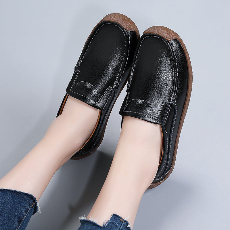 Genuine Leather Women's Casual Shoes Leisure Sneakers Women Luxury Brand Slip-on Loafers Female Soft Moccasins Zapatos De Mujer