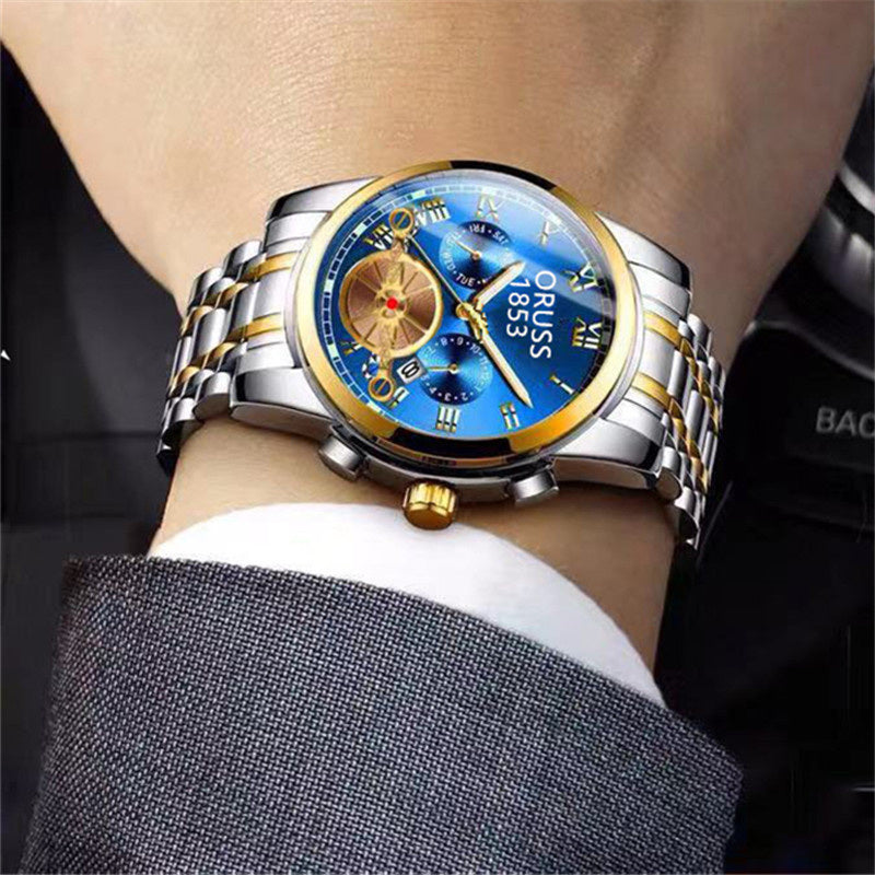 Top Brand Luxury Mens Watches Luminous Waterproof Stainless Steel Watch Men Date Calendar Business Quartz Wrist Watch