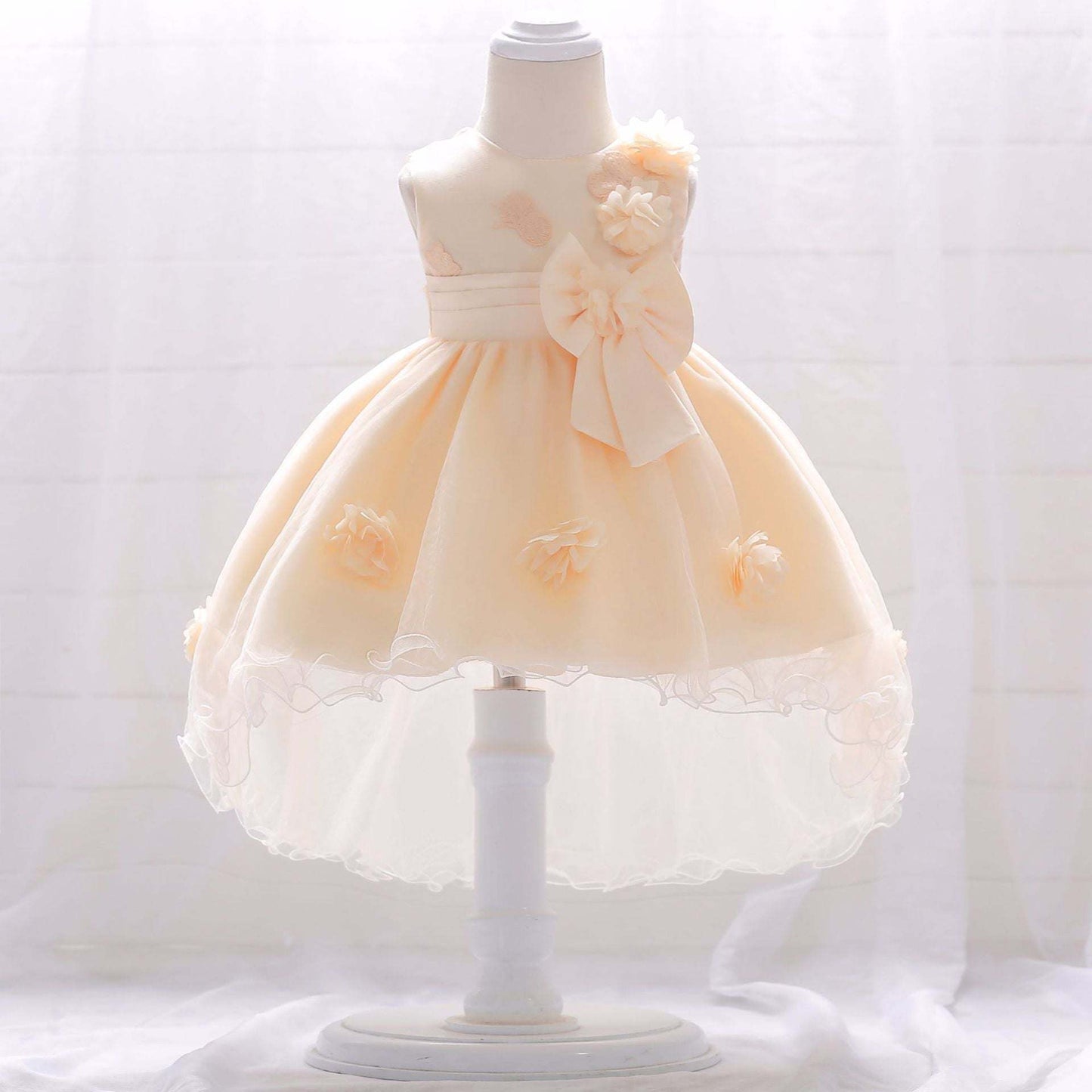 Baby Girl Full Moon Christening Trailing Tutu Formal Dress