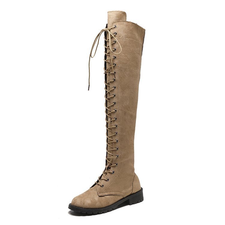 New Sexy Ladies Lace-up Over The Knee Boots Womens Plus Size Boots Shoes for Women Motorcycle Boots Winter Boots Punk Shoes998