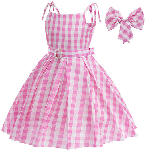 Toddler Girls Pink Dress Costume Cosplay Party Birthday Dress Up