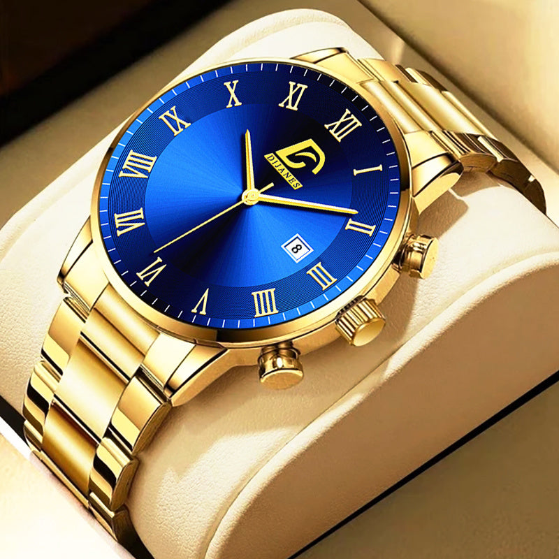 2023 Fashion Mens Gold Stainless Steel Watches Luxury Minimalist Quartz Wrist Watch Men Business Casual Watch relogio masculino