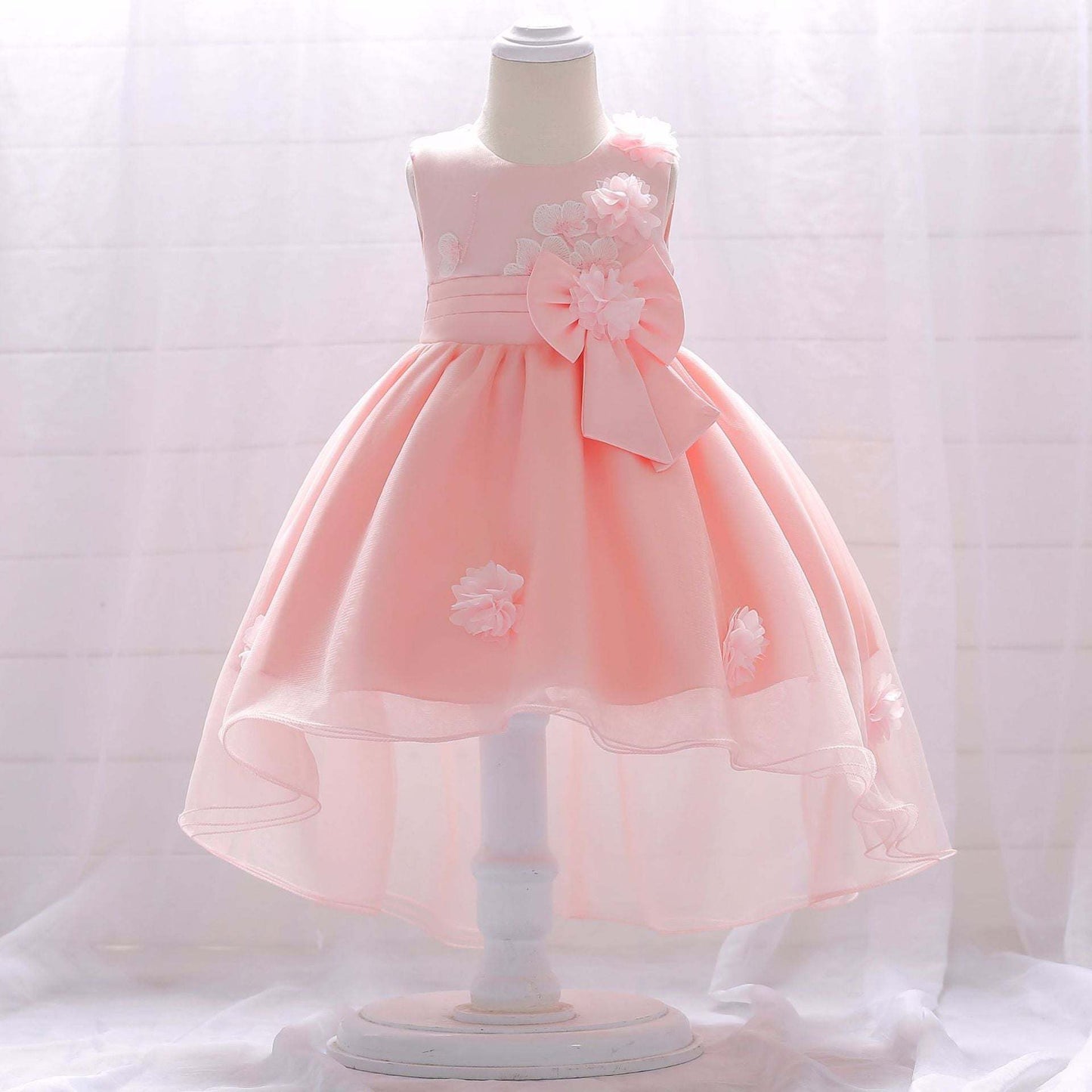 Baby Girl Full Moon Christening Trailing Tutu Formal Dress