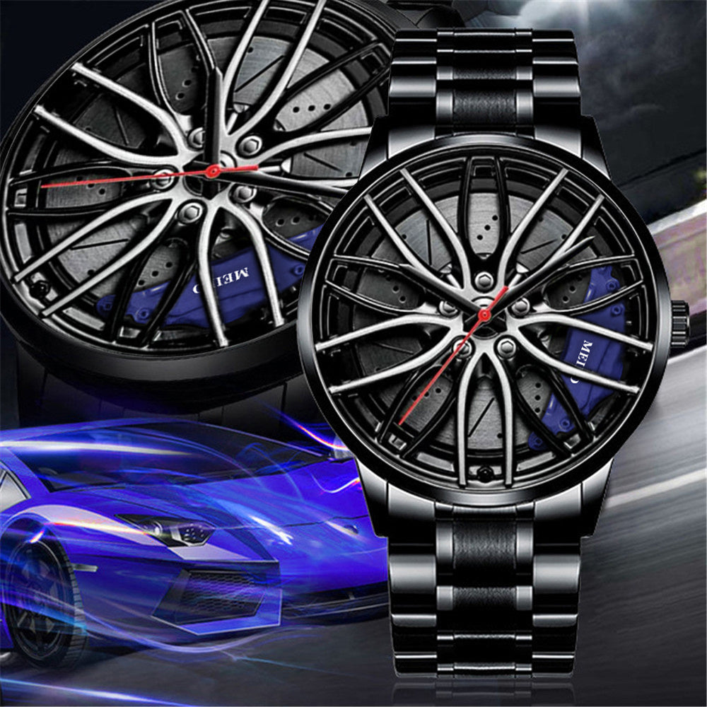 Mens Luxury Watches Sports Car Watches 3D Sport Rim Hub Wheel Wristwatch Car Quartz Men's Watches Creative Relogio Masculino