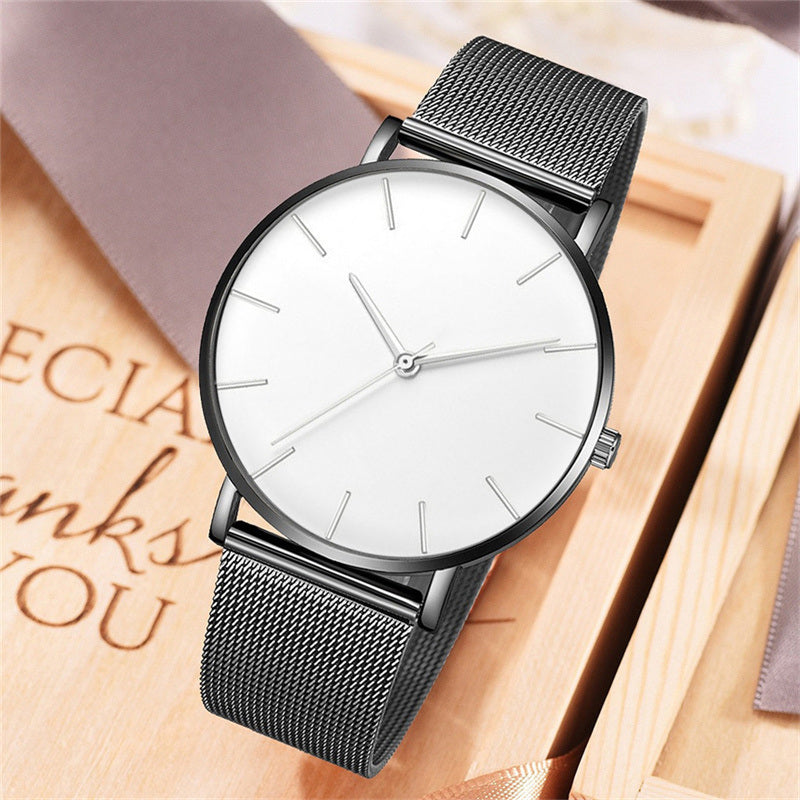 Fashion Minimalist Mens Ultra Thin Watches Simple Men Business Stainless Steel Mesh Belt Quartz Watch Casual Man Watch