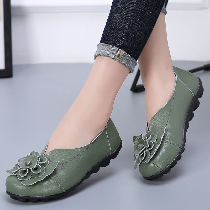 Flats For Women Comfortable Genuine Leather Flat Shoes Woman Slipony Loafers Ballet Shoes Female Moccasins Big Size 35-44 2022