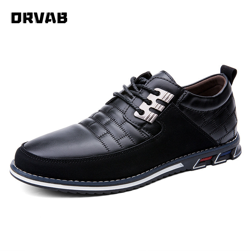 Designer Leather Shoes Men New Fashion Men Casual Shoes Breathable Lace-Up Moccasin Driving Shoes Male Wedding Formal Dress