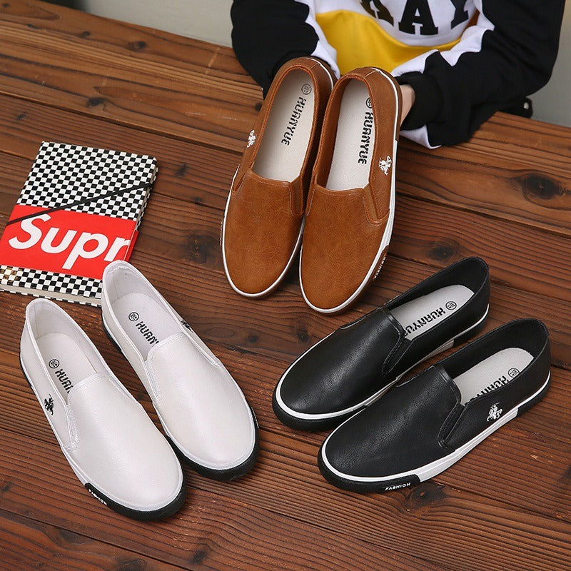 2022 Spring Men's Slip-On Small White Shoes Men's Business Dress Shoes Lazy Oxfords Shoes Skateboard Shoes Large Size 39-45