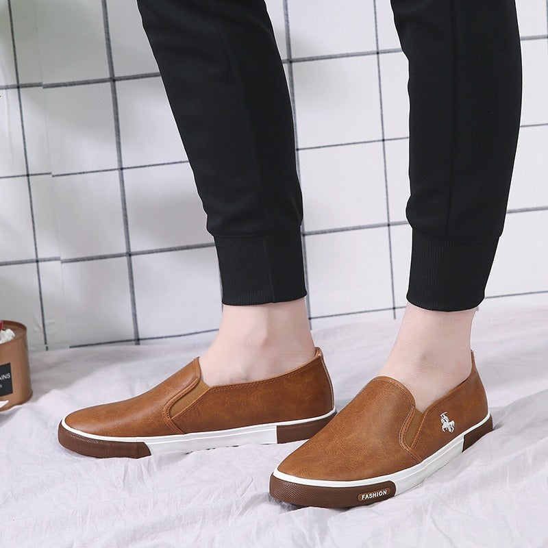 2022 Spring Men's Slip-On Small White Shoes Men's Business Dress Shoes Lazy Oxfords Shoes Skateboard Shoes Large Size 39-45