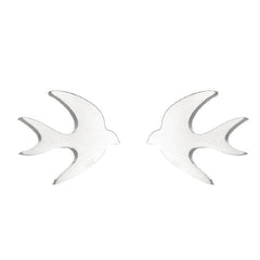 Color: Steel color H - New Style Earrings Stainless Steel Plating Simple Cat Dolphin