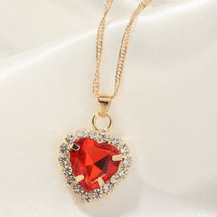 Zircon Glass Love Necklace Simple Clavicle Chain