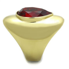 TK1836 - IP Gold(Ion Plating) Stainless Steel Ring with Top Grade Crystal  in Siam