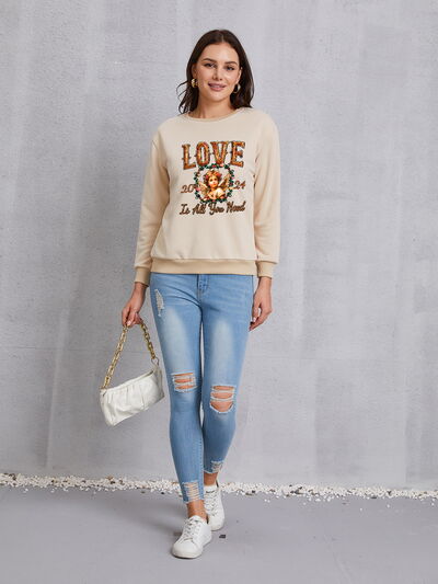 LOVE IS ALL YOU NEED Round Neck Sweatshirt