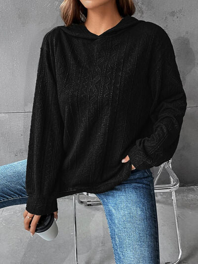 Textured Dropped Shoulder Hoodie