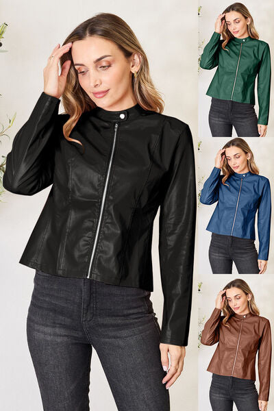 Mock Neck Zip Up Jacket